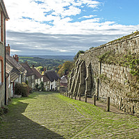 Buy canvas prints of Looking down on Gold Hill in Shaftesbury Dorset by Nick Jenkins