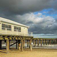 Buy canvas prints of Wooden Pier on Lowestoft Beach Suffolk by Nick Jenkins