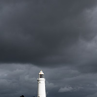 Buy canvas prints of Dark sky behind Nash Point Lighthouse  by Nick Jenkins