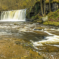 Buy canvas prints of The Upper Ddwli Falls River Neath South Wales by Nick Jenkins