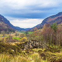 Buy canvas prints of Watendlath Valley Lake District in Autumn  by Nick Jenkins