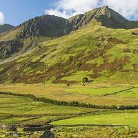 Buy canvas prints of Yr Esgair near the top of the Nant Ffrancon Pass by Nick Jenkins