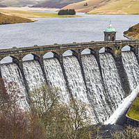 Buy canvas prints of Craig Goch Dam and Reservoir Flowing Elan Valley  by Nick Jenkins