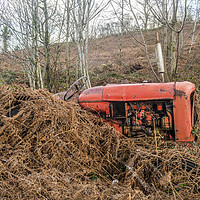 Buy canvas prints of Abandoned Old Red Tractor by Nick Jenkins