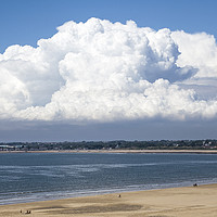 Buy canvas prints of Rising Cloud over Porthcawl Town on the South Wale by Nick Jenkins
