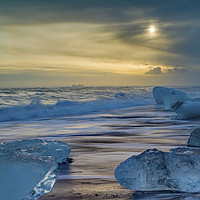 Buy canvas prints of Ice blocks on the Beach at Jokulsarlon on the sout by Nick Jenkins