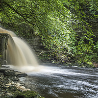 Buy canvas prints of West Burton Waterfall Yorkshire Dales Sideways on by Nick Jenkins