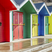 Buy canvas prints of Abstract Multi Coloured Beach Huts Barry Island by Nick Jenkins