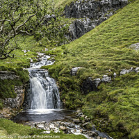 Buy canvas prints of Waterfall up Buckden Ghyll in the Yorkshire Dales by Nick Jenkins