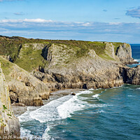 Buy canvas prints of Cliffs at Skrinkle Haven on the Pembrokeshire coas by Nick Jenkins