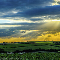 Buy canvas prints of Sunset near Manorbier Pembrokeshire West Wales by Nick Jenkins