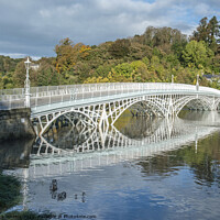 Buy canvas prints of Old Iron Bridge and reflection at Chepstow by Nick Jenkins
