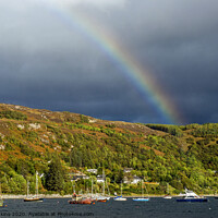 Buy canvas prints of Rainbow over Loch Broom Ullapool Scottish Highland by Nick Jenkins