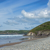 Buy canvas prints of Looking north along Newgale Beach Pembrokeshire by Nick Jenkins