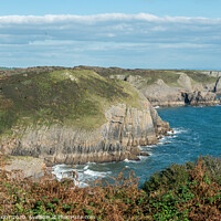 Buy canvas prints of Cliffs just north of Tenby in Pembrokeshire by Nick Jenkins