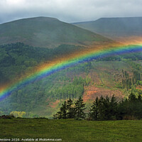 Buy canvas prints of Rainbow over the Talybont Valley Brecon Beacons by Nick Jenkins