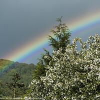 Buy canvas prints of Partial Rainbow over Trees above Talybont Valley by Nick Jenkins