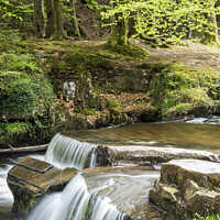 Buy canvas prints of Waterfall on the Taff Fechan River Central Brecon  by Nick Jenkins