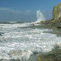 Buy canvas prints of Dunraven Bay on a windy day on the Glamorgan Herit by Nick Jenkins