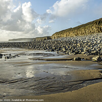 Buy canvas prints of Llantwit Major Beach looking westwards Wales  by Nick Jenkins
