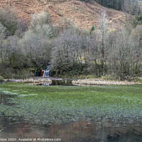 Buy canvas prints of The Clydach Vale Upper Pond Rhondda Fawr by Nick Jenkins
