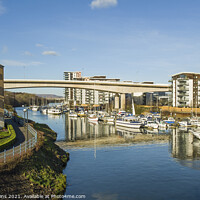 Buy canvas prints of Penarth Marina New Apartments River Ely Cardiff  by Nick Jenkins