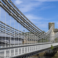 Buy canvas prints of Conwy Suspension Bridge Conwy River North Wales by Nick Jenkins