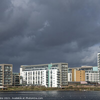 Buy canvas prints of Cardiff Bay Apartments under late afternoon sunlig by Nick Jenkins