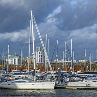 Buy canvas prints of Marina at the mouth of the River Ely Cardiff by Nick Jenkins