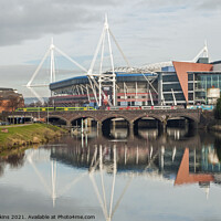 Buy canvas prints of The River Taff and Principality Stadium Cardiff  by Nick Jenkins