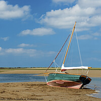 Buy canvas prints of Yacht on Torridge Estuary sands North Devon by Nick Jenkins