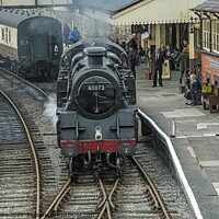 Buy canvas prints of Steam Engine 80072 at Llangollen Railway Station  by Nick Jenkins