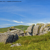 Buy canvas prints of Foreground Rocks and Foel Cwmceryn Preseli Hills by Nick Jenkins