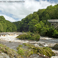 Buy canvas prints of Cenarth Waterfall Ceredigion Carmarthenshire by Nick Jenkins