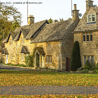 Buy canvas prints of Cottages Lower Slaughter Cotswolds Gloucestershire by Nick Jenkins