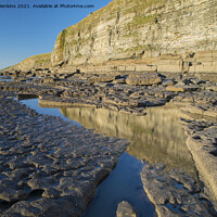 Buy canvas prints of Cliffs Dunraven Bay South Wales looking west  by Nick Jenkins