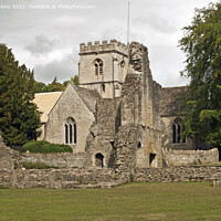 Buy canvas prints of Minster Lovell Church and Hall in the Cotswolds  by Nick Jenkins