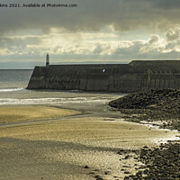 Buy canvas prints of Porthcawl Pier and Lighthouse South Wales Coast by Nick Jenkins