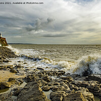 Buy canvas prints of Porthcawl Beach Coastline and Pier South Wales by Nick Jenkins