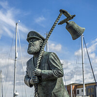 Buy canvas prints of Captain Cat Statue Swansea Marina South Wales by Nick Jenkins