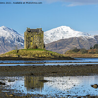 Buy canvas prints of Castle Stalker Loch Laich North West Scotland by Nick Jenkins