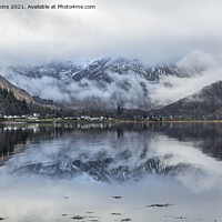 Buy canvas prints of Loch Leven Reflections near Glencoe February Winte by Nick Jenkins