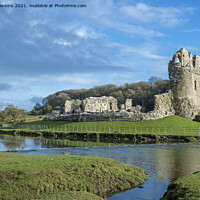 Buy canvas prints of Ogmore Castle Ogmore by Sea South Wales by Nick Jenkins