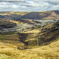 Buy canvas prints of Looking down to Rhondda Fawr from the Rhigos  by Nick Jenkins