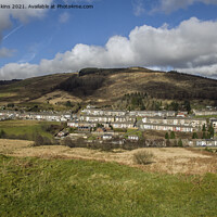 Buy canvas prints of Looking Down on Cwmparc in the Rhondda Valley  by Nick Jenkins