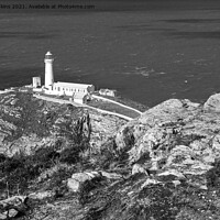 Buy canvas prints of South Stack Lighthouse Anglesey Monochrome  by Nick Jenkins
