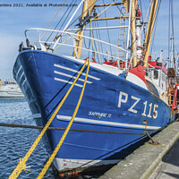 Buy canvas prints of Fishing Trawlers moored at Newlyn Harbour Cornwall by Nick Jenkins