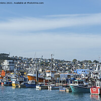 Buy canvas prints of A busy Newlyn Harbour near Penzance Cornwall  by Nick Jenkins