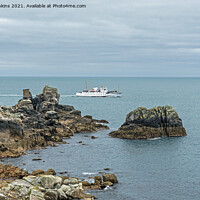 Buy canvas prints of The Scillonian passing Peninnis Headland  by Nick Jenkins