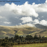 Buy canvas prints of Pen y Fan and Corn Du under March Snow Brecon Beac by Nick Jenkins